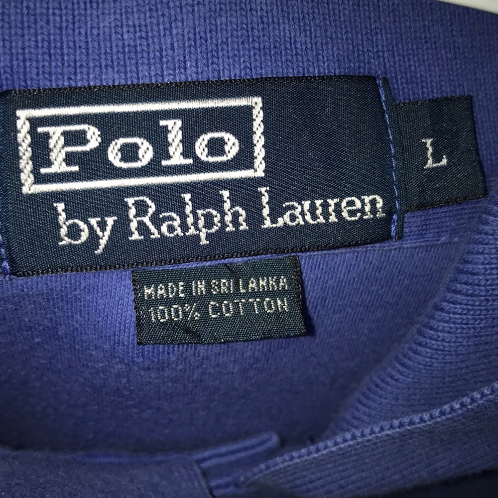 Large Blue polo shirt sleeve shirt